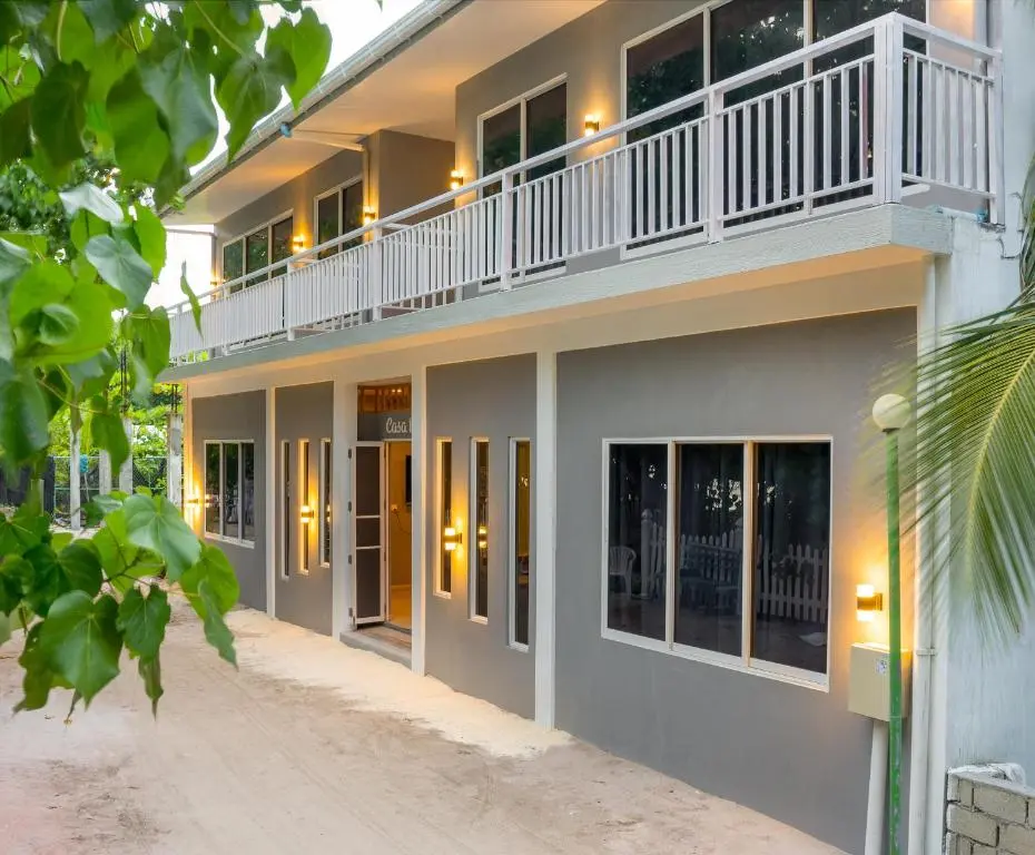 Two-storey guesthouse building exterior at Casaparadiso, Ukulhas Island, Maldives